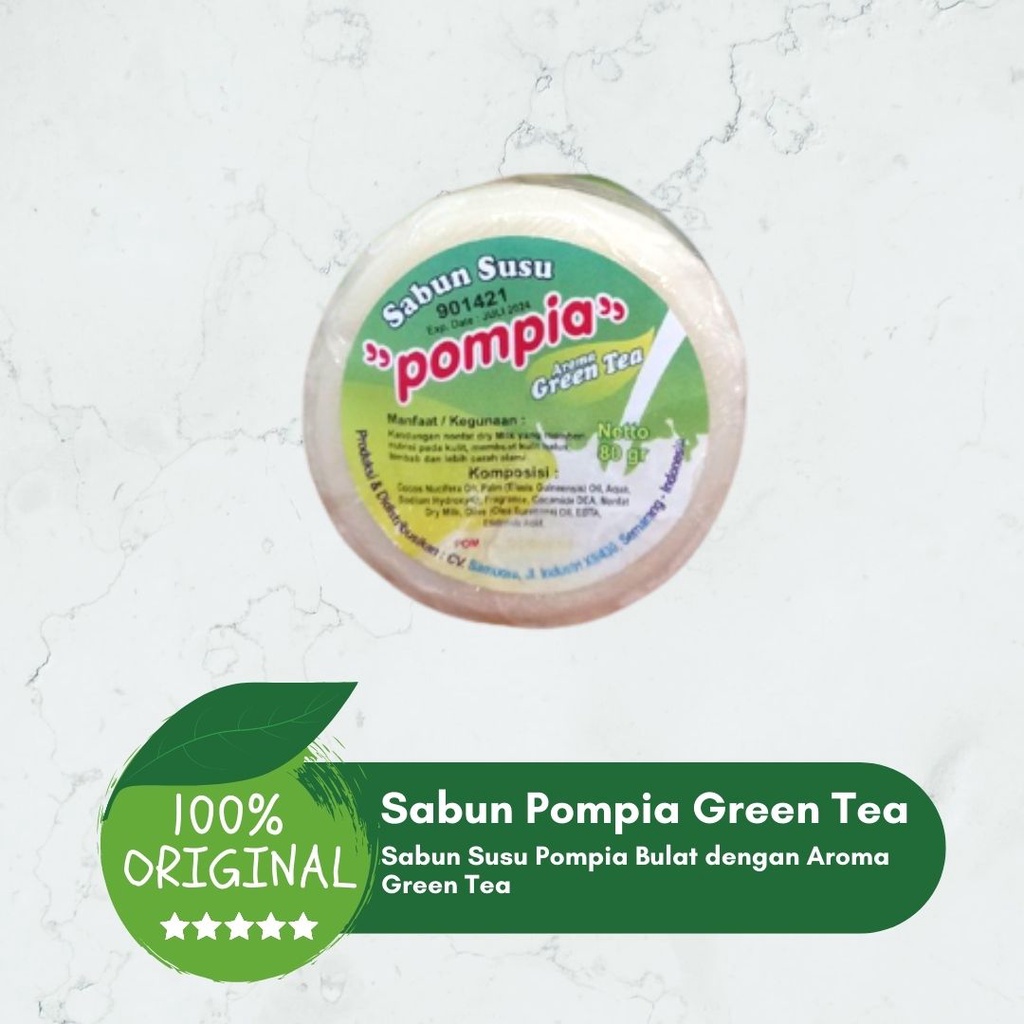 Sabun Pompia Susu Green Tea Sabun Susu Aroma Green Tea 80gr