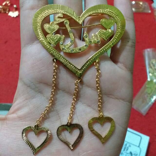 GROSIR Bros Nama Arab Gold || Bros Nama Lapis Emas