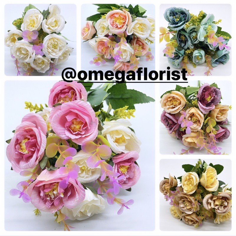 Rose Ekaliptus Bunga Artificial/Bunga Plastik/Bunga Dekorasi/Dekorasi Pernikahan/Pernikahan