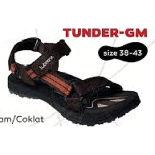 (PROMO MENARIK) Sandal Gunung Lubrene Tunder Hitam Coklat Size 38 - 43 / Sandal Casual Pria