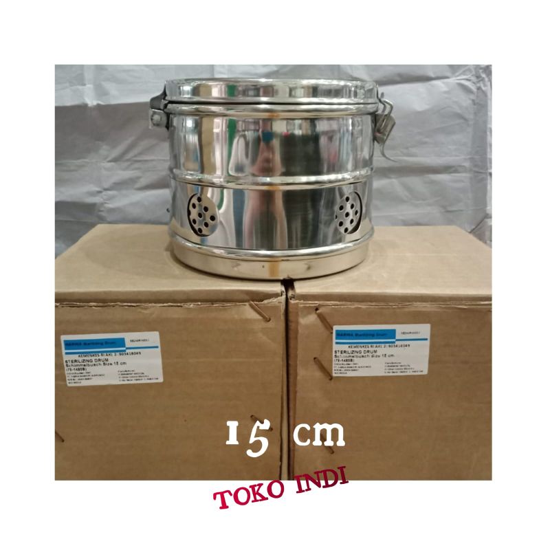 Tromol 15 cm/Dressing Drum 15 cm/Tromol Kasa 15 cm Stainless