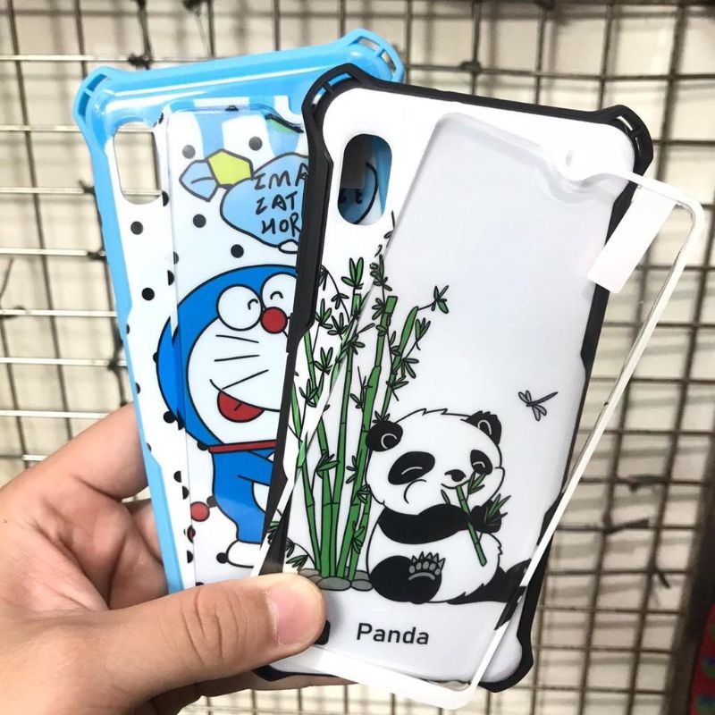 360 CASE GLOSSY CARTOON (bahan jelly) + Tempered Packing plastik For OPPO/XIAOMI/SAMSUNG/VIVO