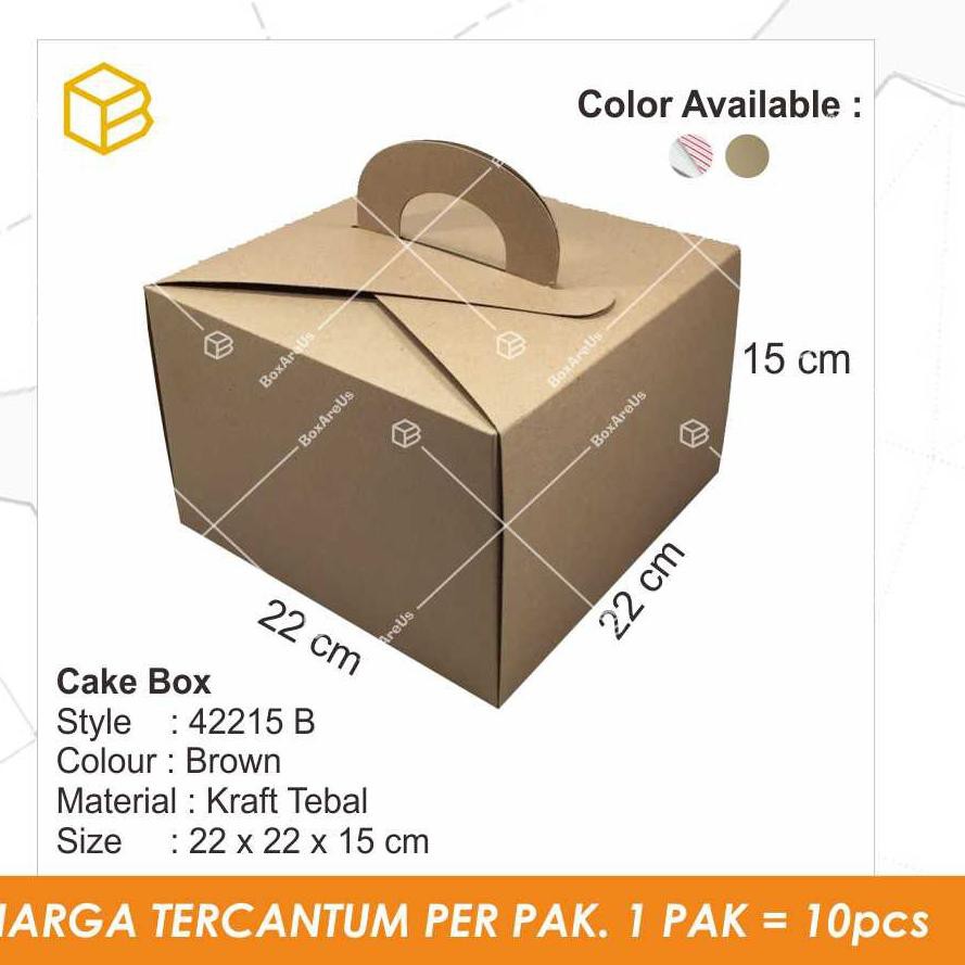 

Terlaris Packaging, Dus Kotak Kemasan Box Kue, Gift Gable Cake Box - BROWN (10 pcs) Best
