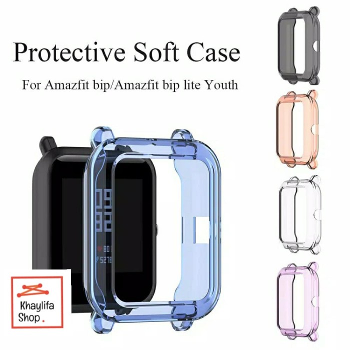 Soft Case Amazfit bip bumper case TPU Case Cover Transparant - Ungu