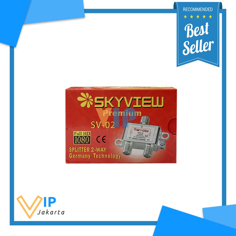 Terjamin Skyview  Splitter 2 Way SV-02 Cabang Antena UHF Parabola VIP