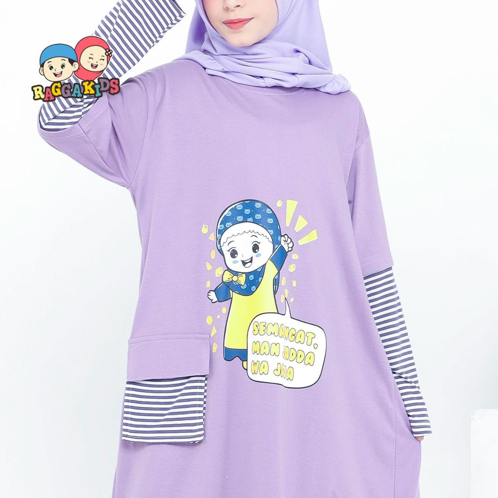 BAJU PAKAIAN GAMIS ANAK REMAJA MUSLIM TERBARU 2020 LUCU BAHAN KAOS BRANDED PREMIUM RAGGAKIDS RG 15