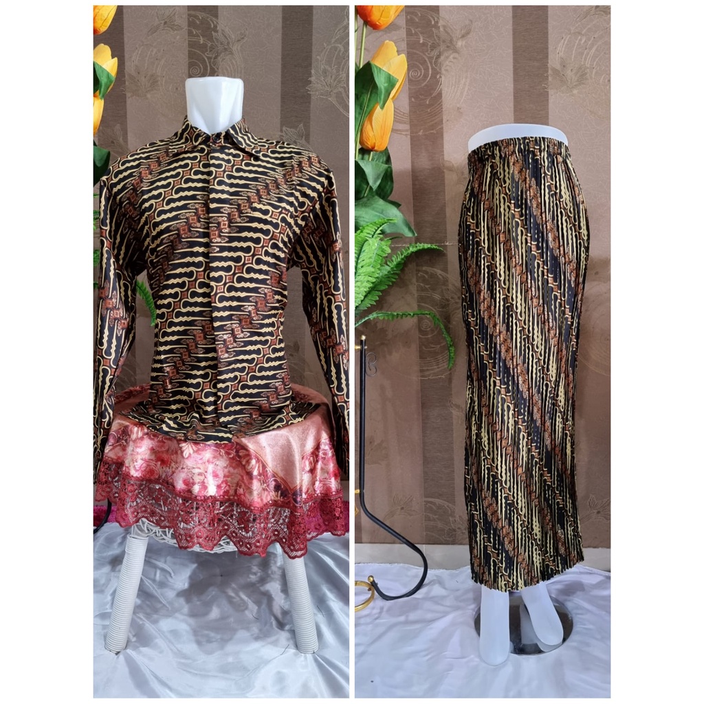 [COD] Couple Kemeja Panjang dan Rok Plisket Premium || Couple Kemeja Formal Batik || Rok Plisket MAXI JUMBO || Kemeja Batik Semi Sutra || Couple Kemeja dan Batik Premium