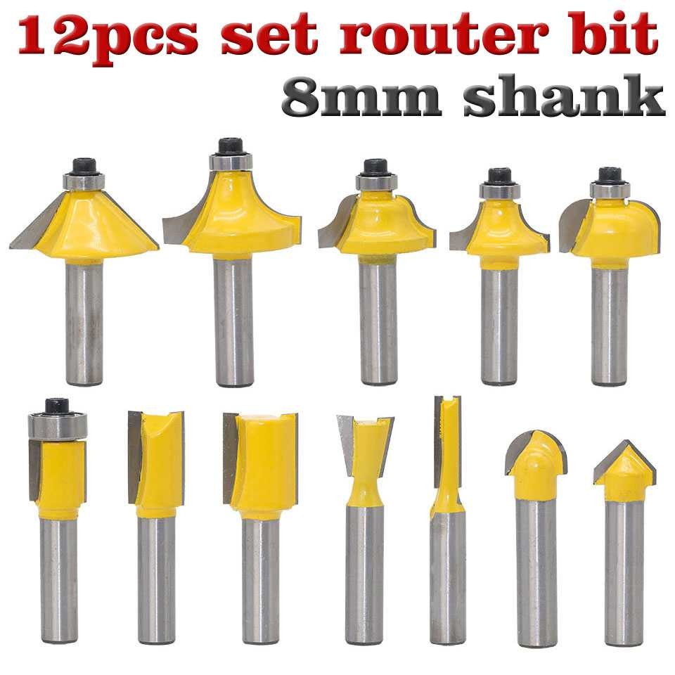 Hot Promo ! RCT Mata Bor Drill Bit Mitter Router Bit Milling Tool 8mm 12PCS TCA12