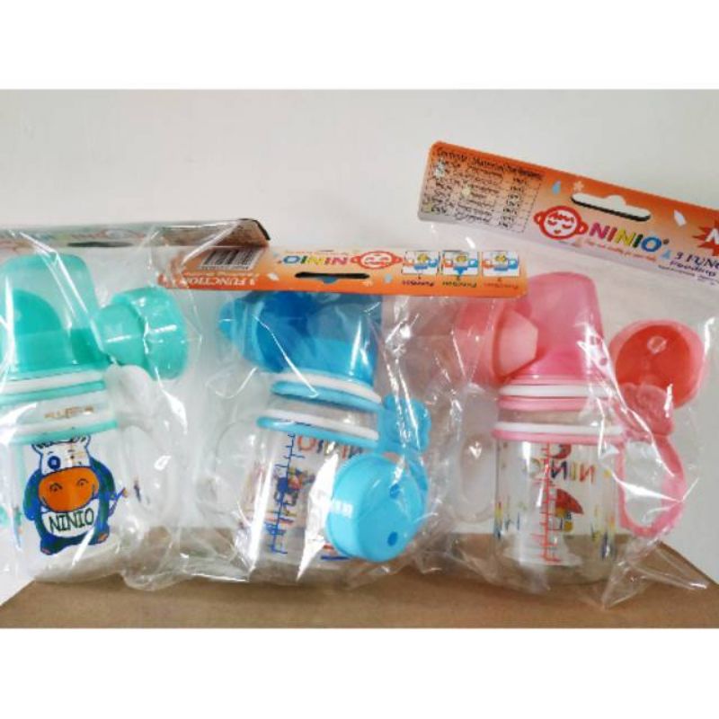 FREE BUBBLE WRAP Ninio Botol Susu Dot Minum Asi Cup Bayi 3 Fungsi 3in1 150 250 cc 3-1103-MH