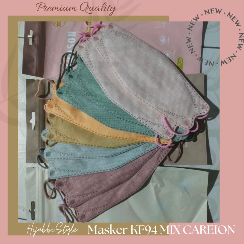 Masker Kf94 Careion - Mix Seperti Di Gambar - Warna Campur - Isi 10 pcs - Careion