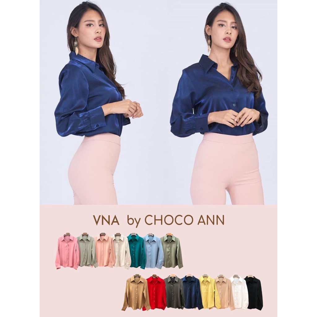 KEMEJA SATIN VNA BY CHOCO ANN PREMIUM / KEMEJA KERJA / KEMEJA KANTOR / KEMEJA CASUAL 100% ORIGINAL IMPORT BANGKOK