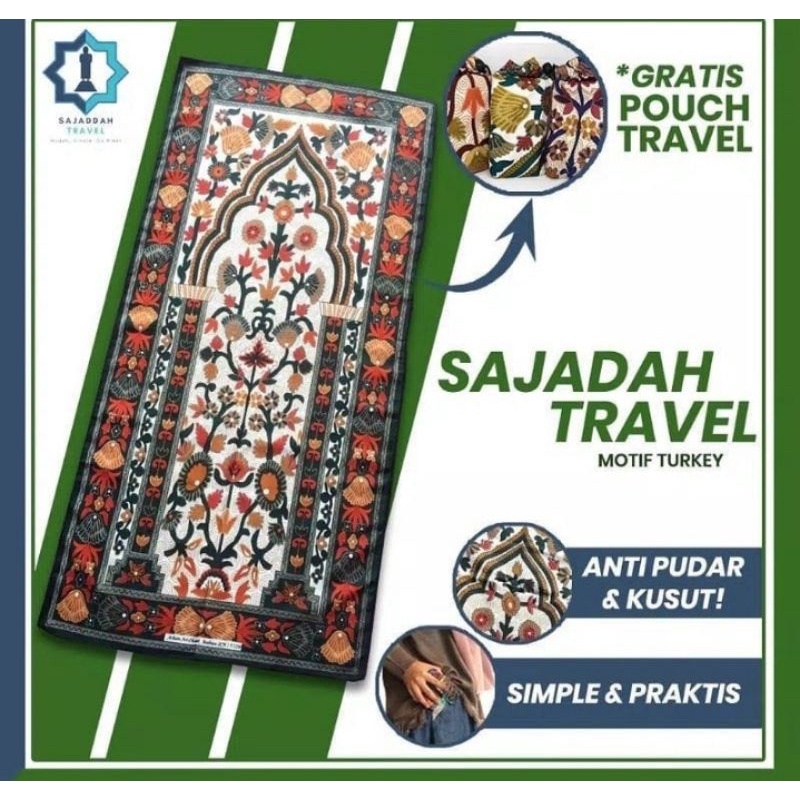 Sajadah traveling turkey/ sajadah travel kerang arbain/ oleh oleh haji dan umroh