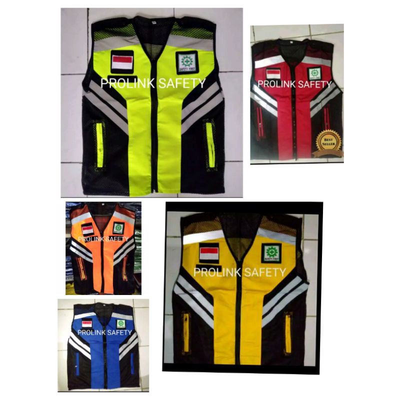 ROMPI SAFETY 5 WARNA BAHAN TASLAN SAMPING JARING FREE LOGO.K3 BENDERA