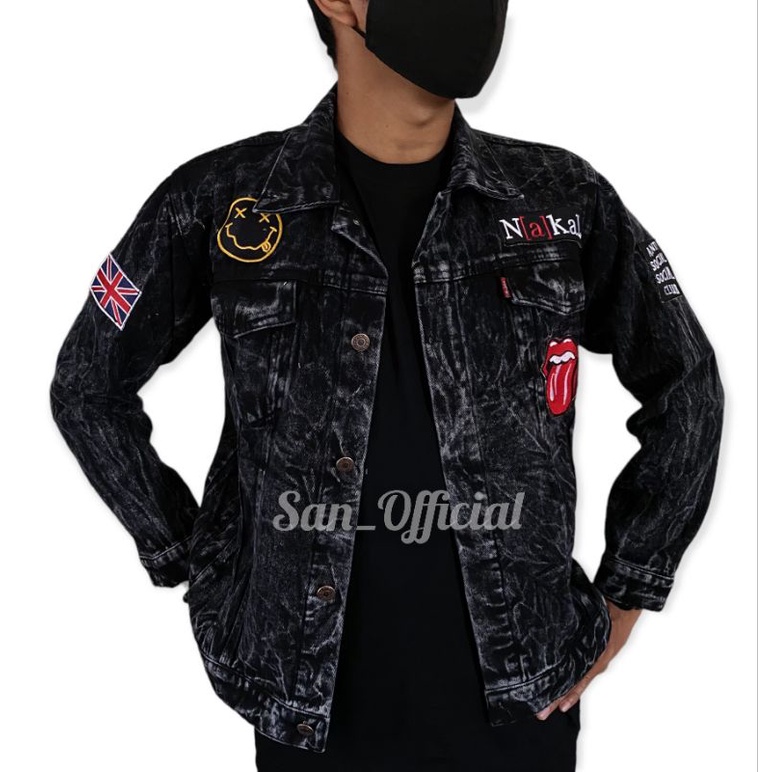 JAKET DENIM Keren / JAKET JEANS Pria Keren MURAH Kualitas Premium PATCH Sudah Terpasang (Bisa COD)-SB NAKAL