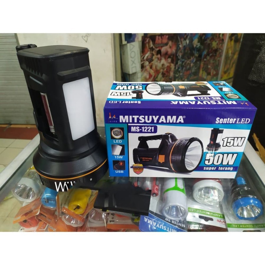 Senter Tangan Mitsuyama 50w Led + Lampu Emergency Ms 1221 *COD*