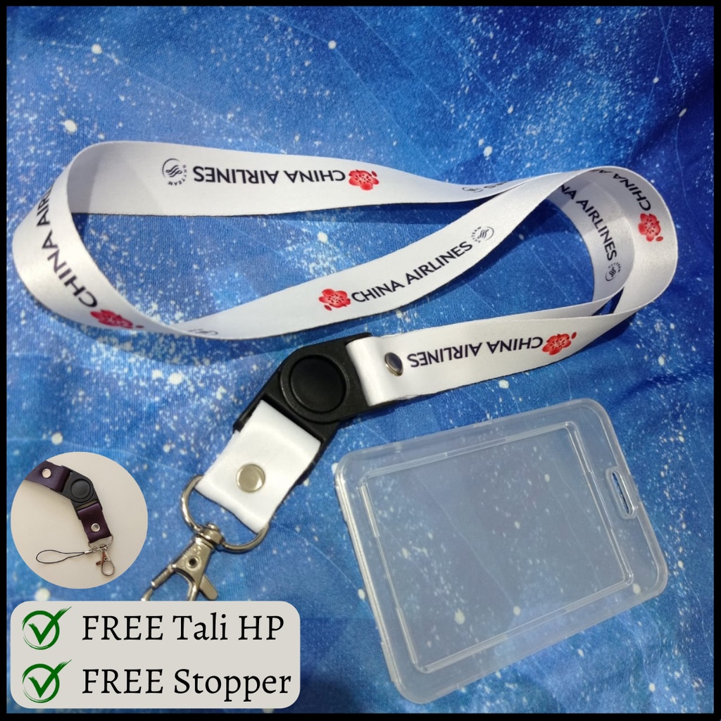 

[China Airlines] Tali Lanyard Custom / Lanyard Karyawan / Tali Custom Aksesoris Tali HP