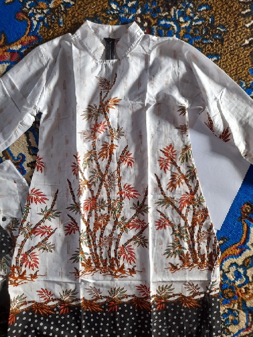 Kemeja Batik Pria Lengan Panjang Size M L Xl Xxl  Bswart Batik Hrb026 Kenongo Hem