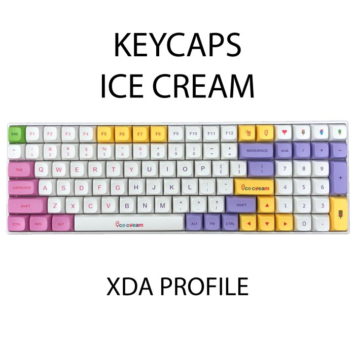 KEYCAPS ICE CREAM XDA PROFILE SUBLIM SINGLE SHOT MECHANICAL KEYBOARD