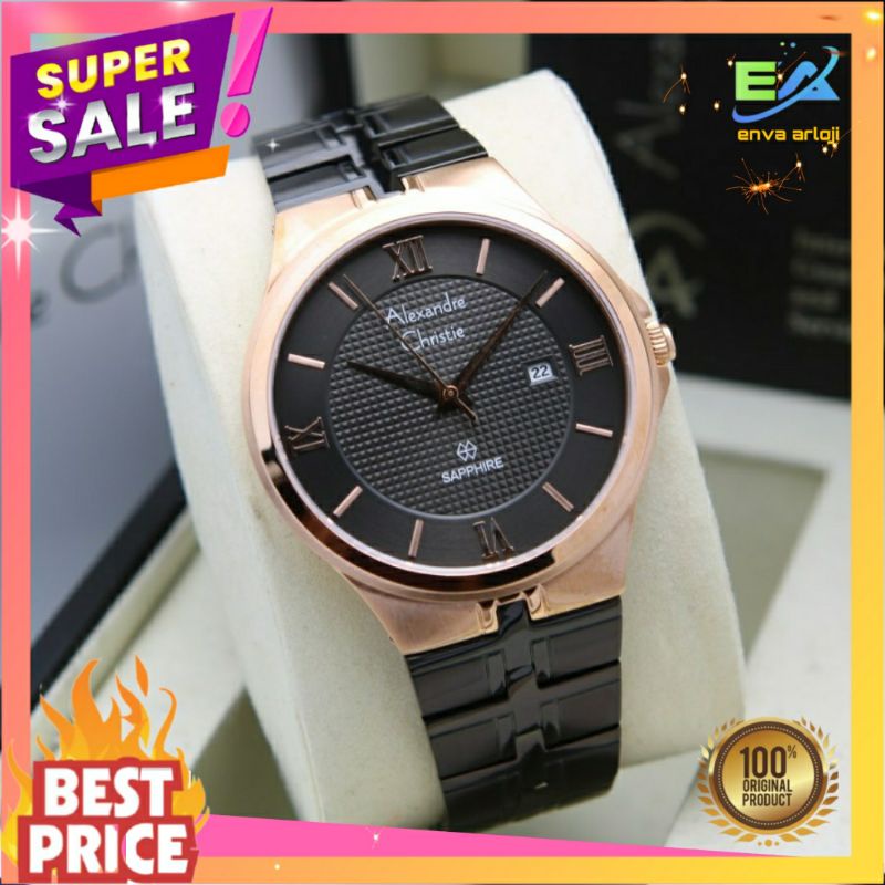 JAM ALEXANDER CHRISTIE WANITA AC 8541 SAPPHIRE ORIGINAL MURAH TERBARU ORI ANALOG CEWEK RANTAI