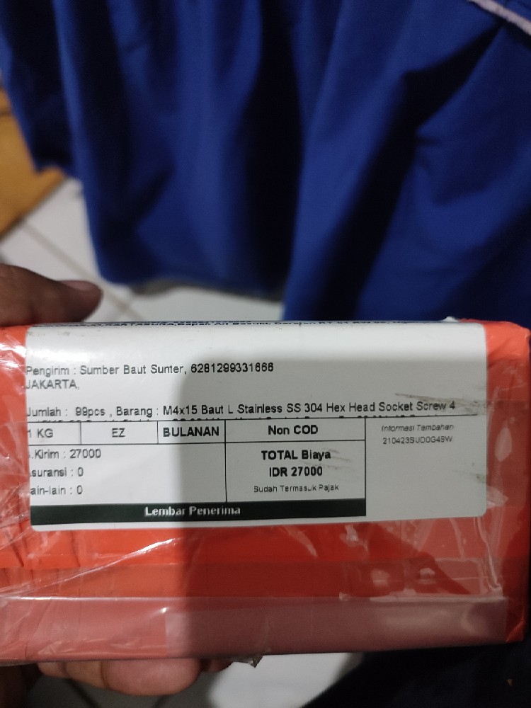 M6x15 Baut L Stainless Ss 304 Hex Head Socket Screw 6 X 15