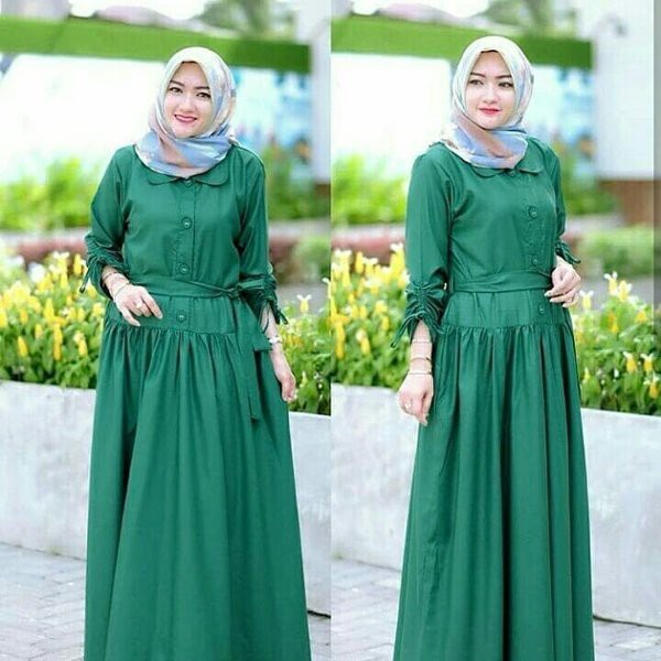 Baju Original ZH SALSA Maxi Dress Muslim Modern Panjang Hijab Fashion Perempuan Casual Gamis Trend