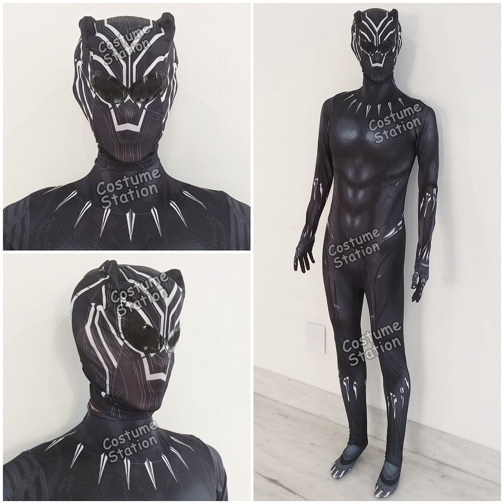 Kostum Black Panther / Costume Superhero Marvel Avengers pria dewasa