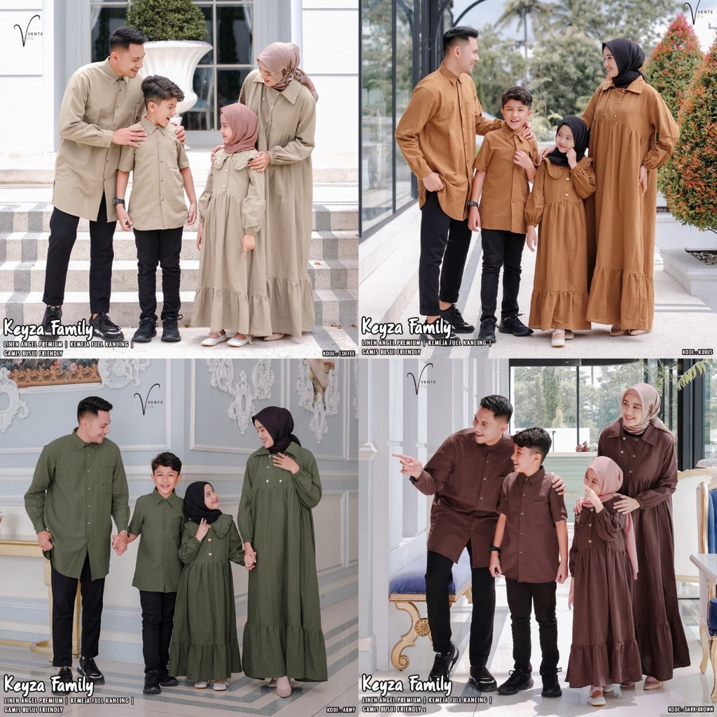 Keyza Family Original Vente Daily Baju Koko Maxi Dress Pakaian Anak Couple Pakaian Pasangan Keluarga
