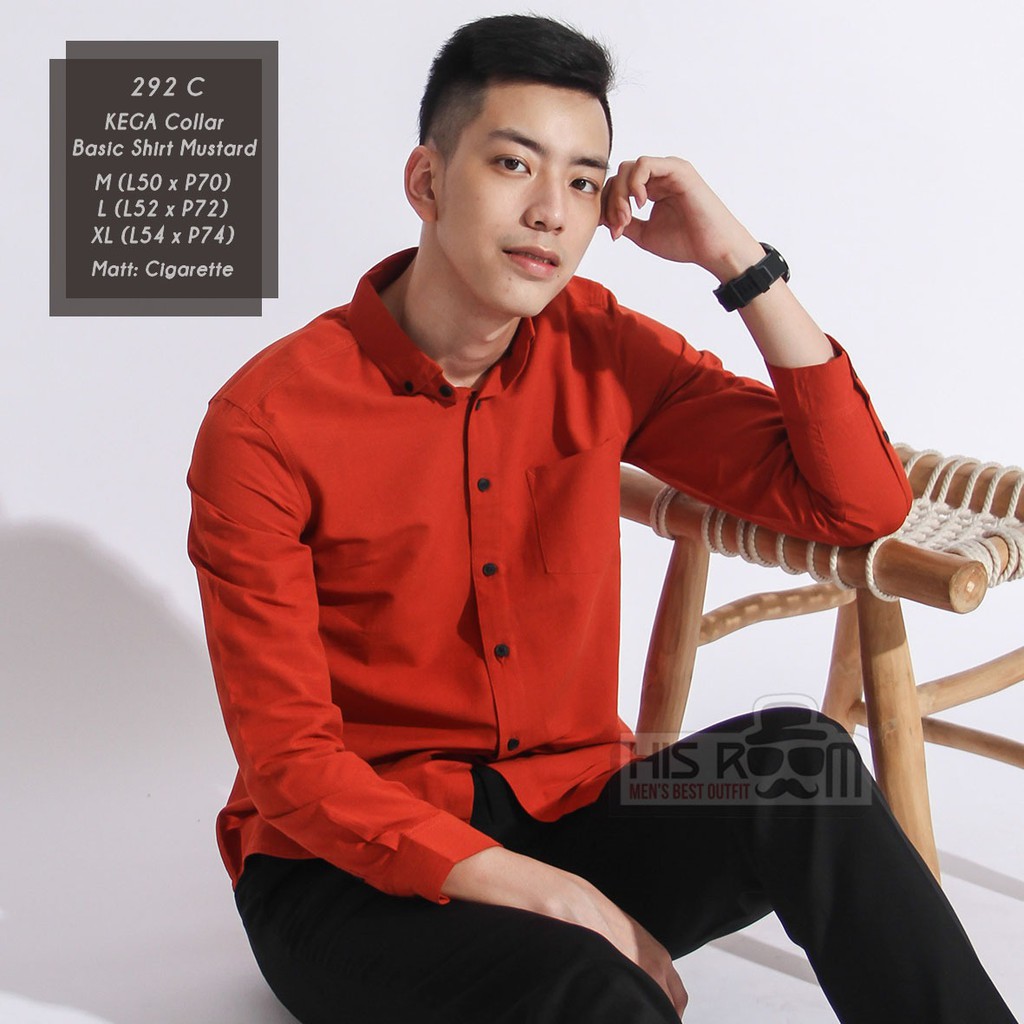 HSRM - Kemeja Cowok Lengan Panjang Kemeja Formal Kemeja Polos Slimfit Premium KEGA TOTTI SHIRT 292 310