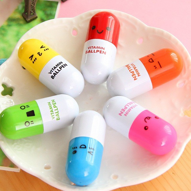 PULPEN KAPSUL VITAMIN / PENA VITAMIN UNIK / PENA VITAMIN KAPSUL / PULPEN KAPSUL LUCU SOUVENIR-3