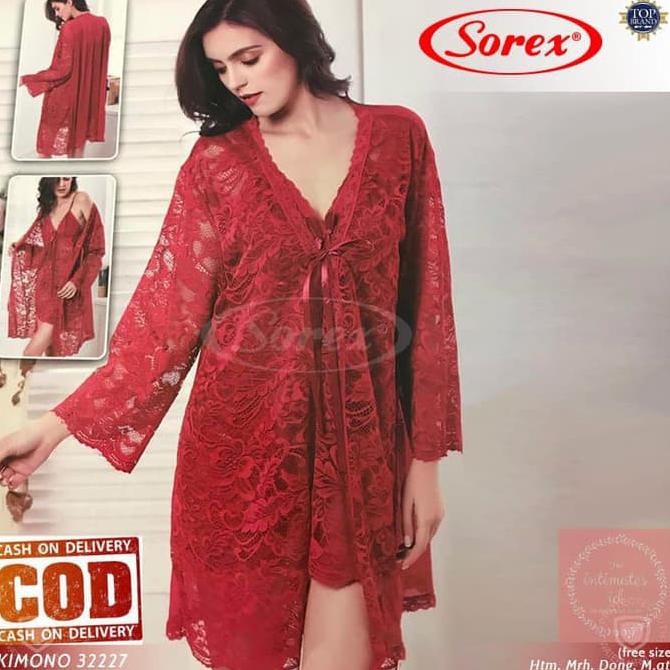 Lingerie Kimono Set Sexy SOREX 32227 - Baju Tidur Transparan Sorex