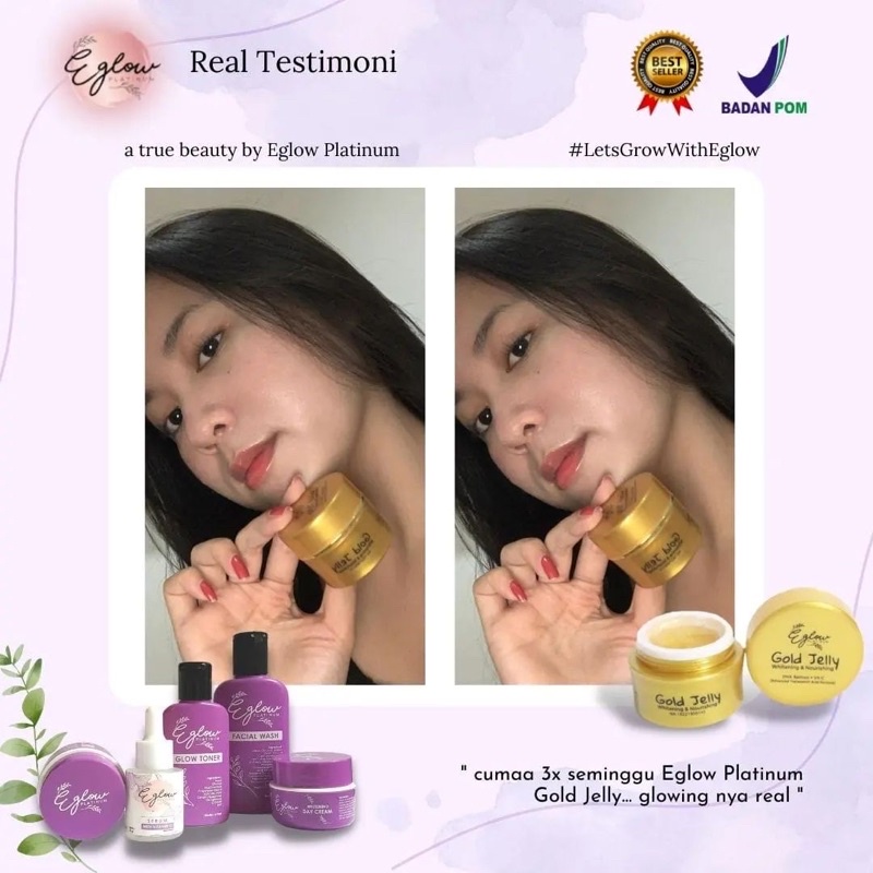 GOLD JELLY EGLOW PLATINUM PEMUTIH WAJAJ GLOWING ORIGINAL