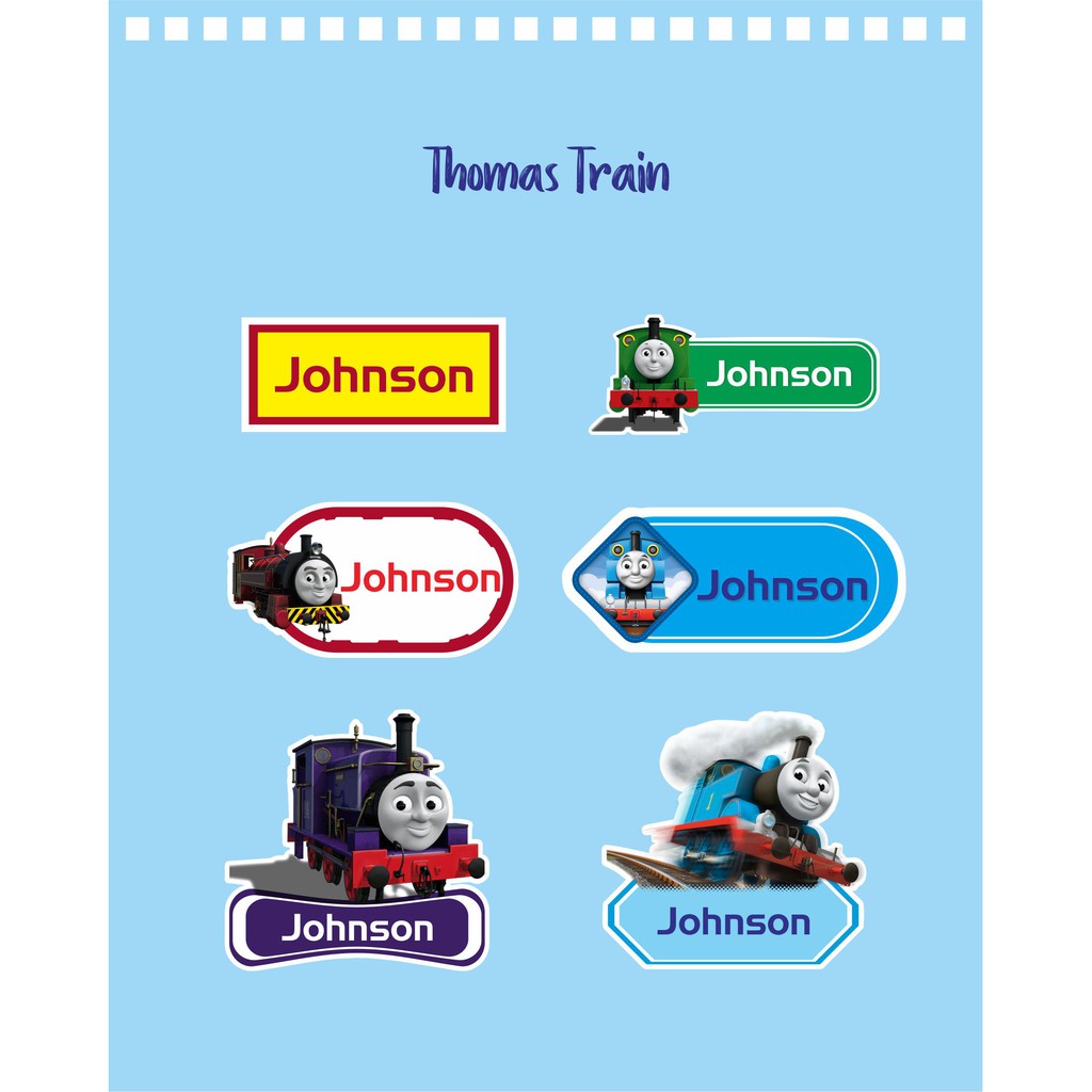 

192pcs Stiker Label Nama Kekinian Tahan Air & Anti Luntur untuk Anak Laki-laki Tema Thomas Train