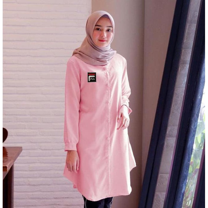 Tunik Fila Salem Hijab 0124 RKA Baju Gamis Wanita Muslim