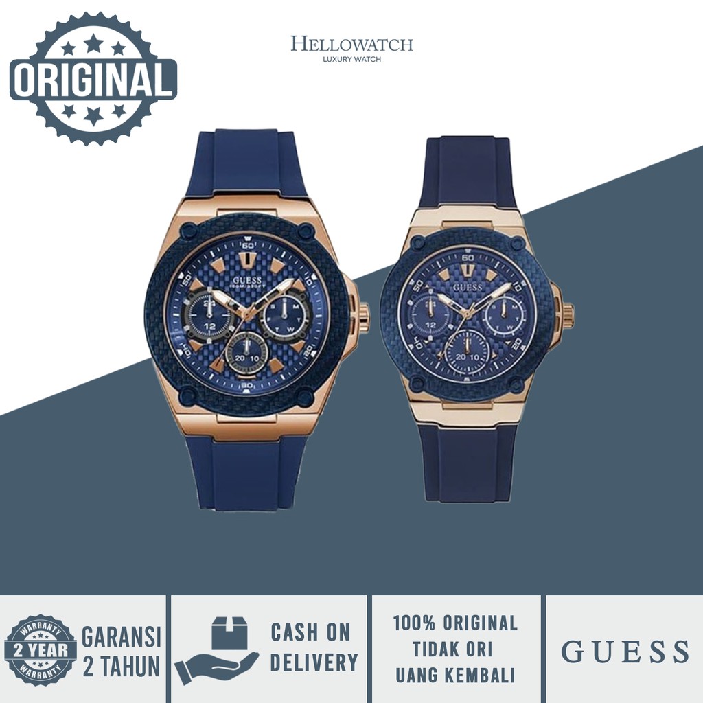 Jam Tangan Guess W1094L2 Chronograph - Hitam dan Emas