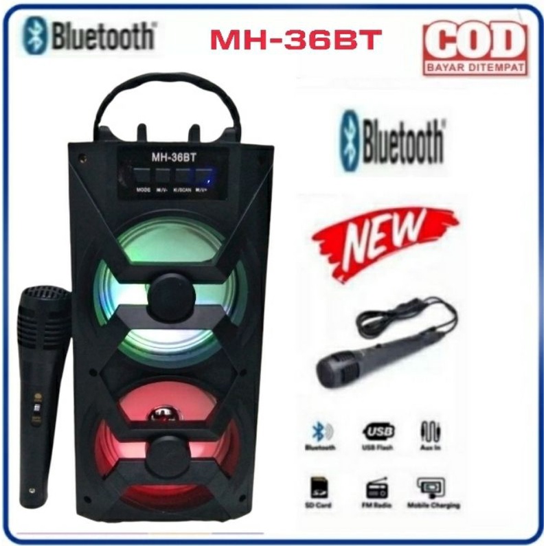 Paling Digemari Speaker Bluetooth MH-38BT Mp3 player FM Radio digital portebel Speaker Mp3 player FM