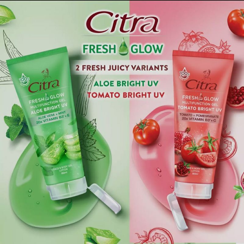 CITRA BODY SERUM UV ALOE VERA | TOMATO | COCONUT 180ML - HYDRATING GEL SOOTHING GEL LOTION