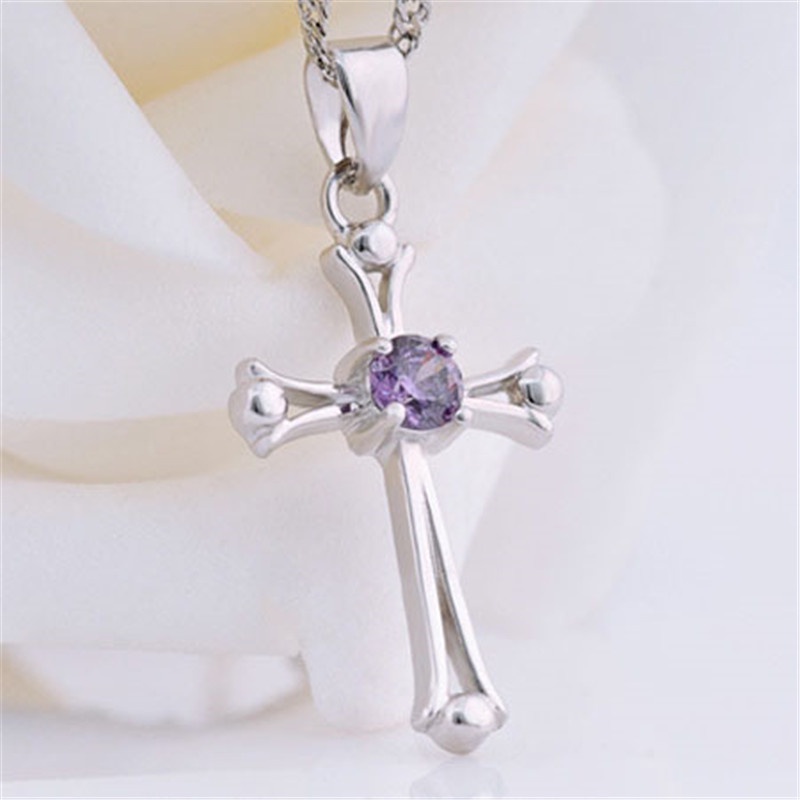 [Ready Stock]Fashion Personality Silver Plated Cross Pendant Necklace