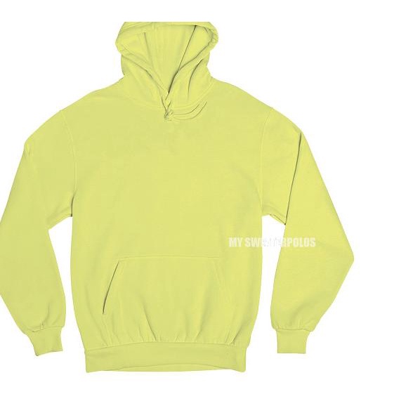 ⅎ SWEATER HOODIE JUMPER HIJAU STABILO / NEON PRIA & WANITA M-L-XL - M ✬