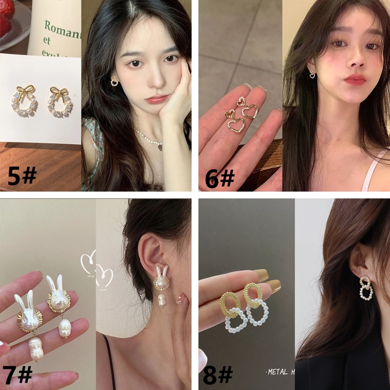 Anting S925 Silver Needle Aksen Mutiara Gaya Korea Untuk Hadiah
