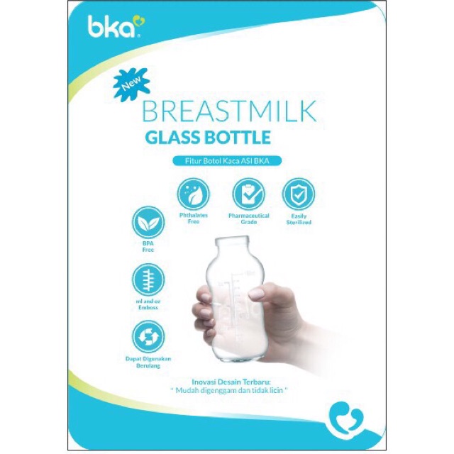 BKA BOTOL KACA ASI 8 botol - BARU (TUTUP BIRU) + FREE BUBBLE WRAP - ASLI 1000% ORI