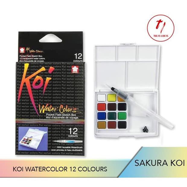 

Watercolor Sakura Koi 12 Pallette Perfect for Travel Size and Beginner