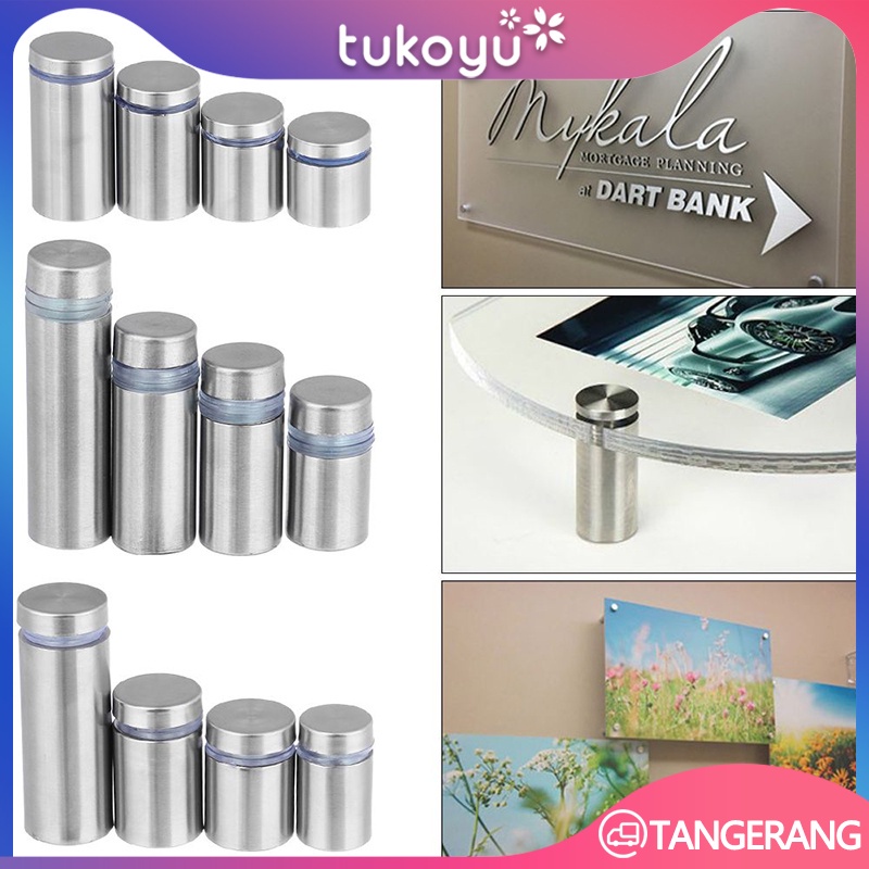 8 pcs Baut Kaca Akrilik/Pen Baut Iklan/Sign Board Paku Baut Skrup/Penjepit Stabil Kaca Akrilik