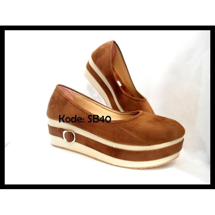 PRODUK MURAH  SEPATU WANITA SHOES  PLATFORM BASIC SUEDE 