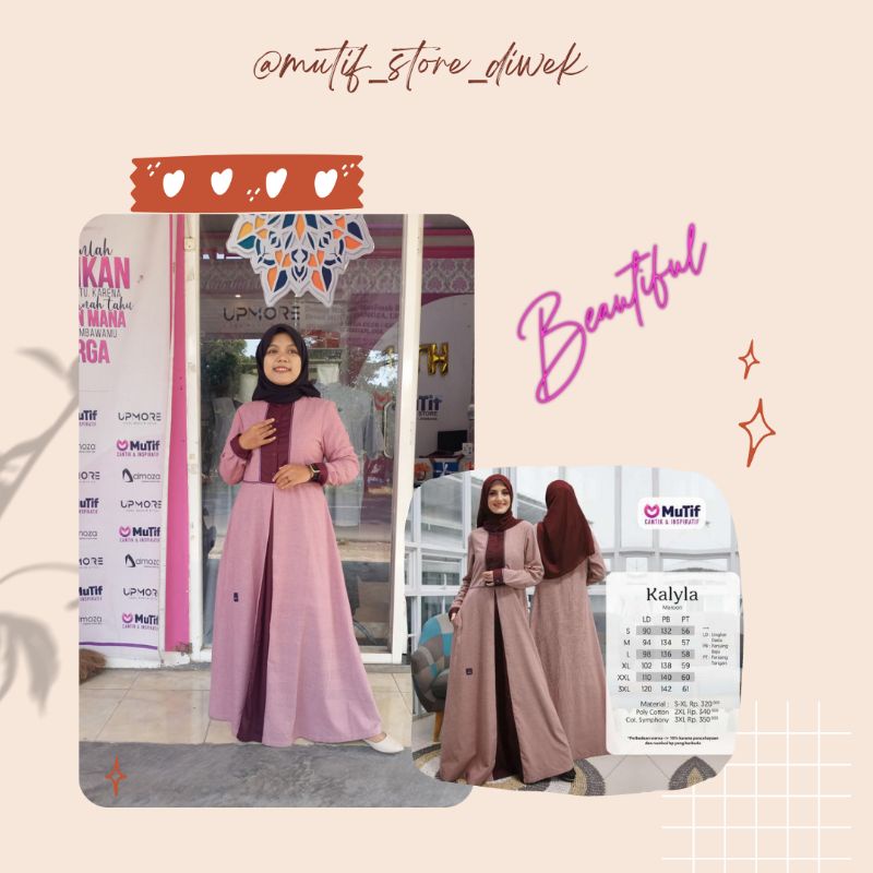 MUTIF GAMIS KALYLA MAROON TERBARU