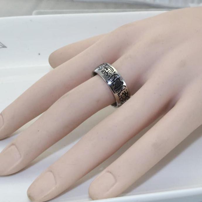Cincin Pria Wanita Stainles Steel Tulisan Ukiran Kalimat Syahadat Y3081