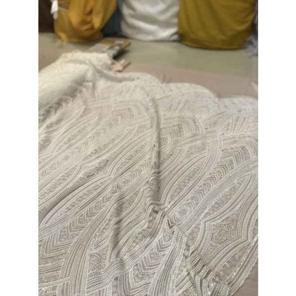 ½ meter Kain Brukat PREMIUM / Brokat Tile Full Payet bahan Kebaya