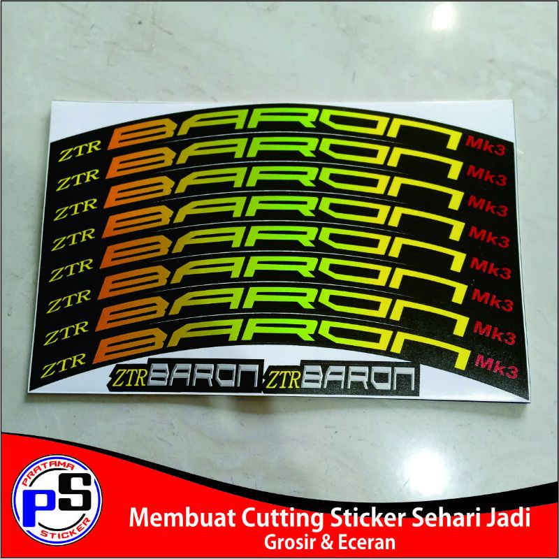 Sticker Decal Rims Velg Baron Sepeda 26 27.5