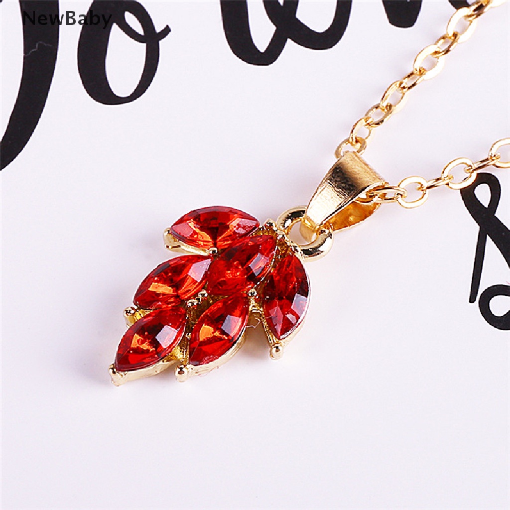 NewBaby Women Fashion Jewelry Set Gold Plated Rhinestone Leaf Earrings Pendant Necklace ID