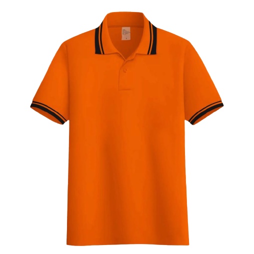 Kaos polos - Poloshirt Orange kerah stripe | kaos kerah pria polo shirt lengan pendek | atasan baju kaos seragam polos