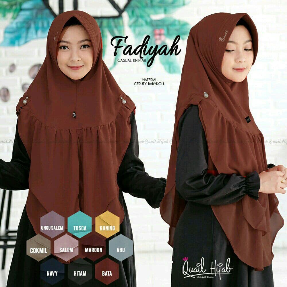 Quail Hijab Terbaru Fadiyah Khimar Syari Dua Layer